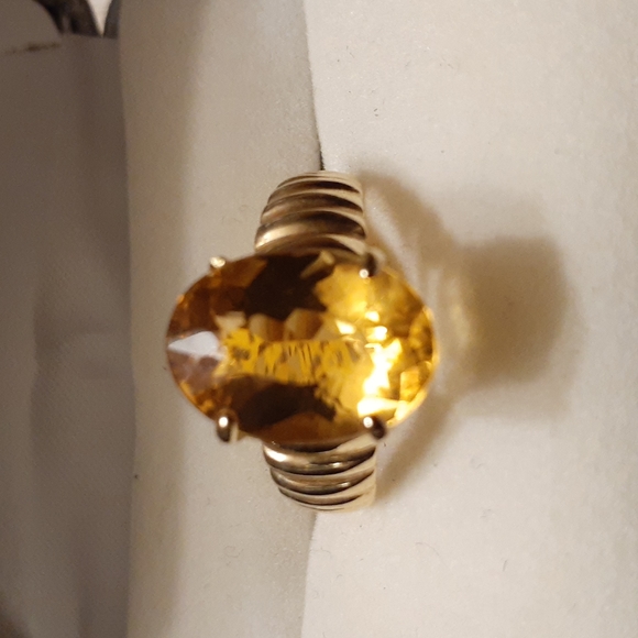 10K YELLOW GOLD CITRINE RING NWT 7.5 - Picture 1 of 7